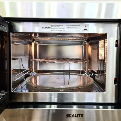 Lò Vi Sóng Kết Hợp Nướng Âm Tủ Ecalite EMW-2560JS (25L) - Màu Bạc - Có Khoá Trẻ Em - Hàng Chính Hãng