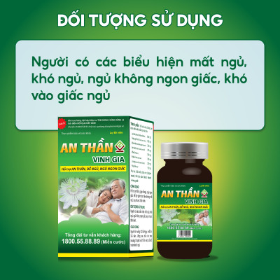 Viên Uống An Thần VINH GIA Hỗ Trợ Ngủ Ngon, Giảm Căng Thẳng Mệt Mỏi Cho Người Bị Suy Nhược Thần Kinh 60 Viên/Hộp