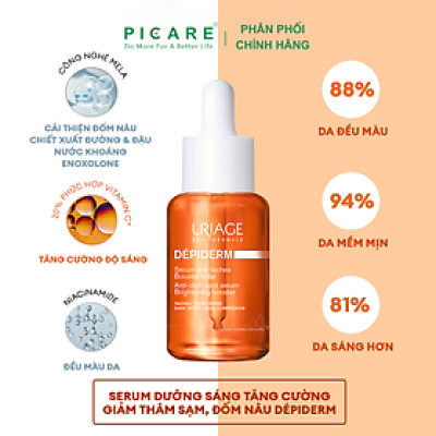 Serum Dưỡng Sáng Tăng Cường, Giảm Thâm Sạm, Đốm Nâu URIAGE DÉPIDERM ANTI-DARK SPOT SERUM - BRIGHTENING BOOSTER 30ml