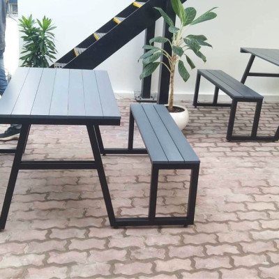 Ghế liền bàn sân vườn HO Tundo ngang 1m2 x rộng 1m7