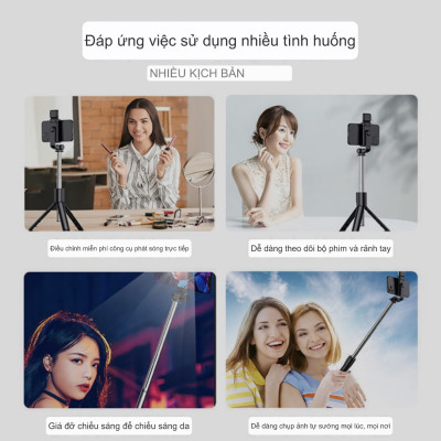Gậy chụp hình tự sướng Q07 có đèn led kèm nút bluetooth điểu khiển từ xa hàng TiMa.lala - hàng chính hãng