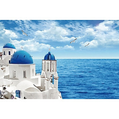 Tranh ghép hình 1000 mảnh bằng giấy Jigsaw Puzzle hình BÊN BỜ ĐỊA TRUNG HẢI   ,kích thước 75cm*50cm, mã số STN-TG023