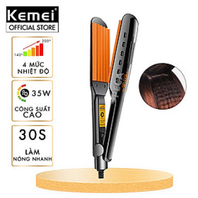 Máy bấm xù tóc Kemei KM-3114Y điều chỉnh 4 mức nhiệt sử dụng được cho mọi loại tóc - Hàng chính hãng