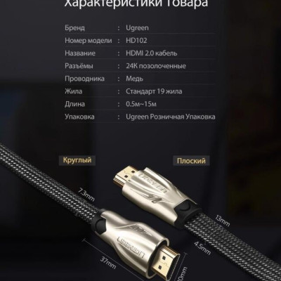 Ugreen UG11194HD102TK 8M màu Đen Cáp tín hiệu HDMI vỏ bọc lưới cao cấp - HÀNG CHÍNH HÃNG