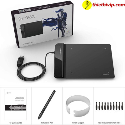 Bảng Vẽ Điện Tử XP-Pen Star G430S Siêu Mỏng Lực Nhấn 8192 Chơi OSU, Ký Tên Điện Tử - Hàng Chính Hãng