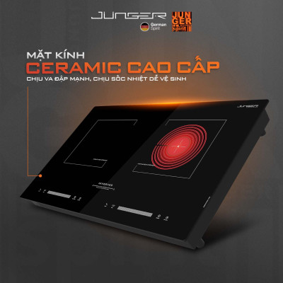 Bếp đôi điện từ hồng ngoại Junger SIS-66 | Công suất 4200W - INVENTER | Bảo hành 3 năm hàng chính hãng