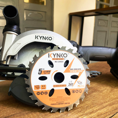 Lưỡi cưa gỗ siêu mỏng cho máy pin 24 răng đường kính Ø 125mm KYNKO WL125024