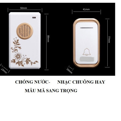 Chuông cửa không dây thông minh kiểu dáng sang trọng, chống nước,bắt sóng tốt
