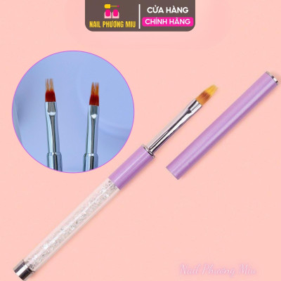 Cọ Ombre Cán Đá Sang Chảnh - Chuyên Dụng Làm Nail, Đầu Dẹt Lông Thưa, Cán Đá, Thiết Kế Đẹp, Tiện Dụng