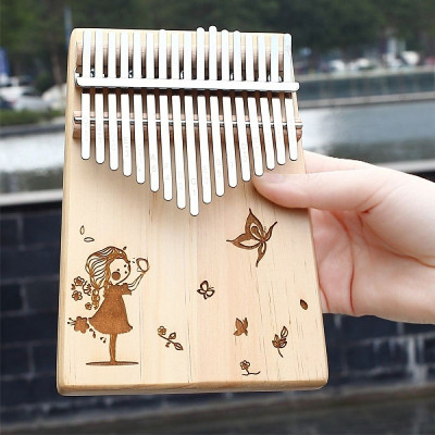Đàn Kalimba 17 Phím Giá Rẻ – Gỗ Nguyên Khối, Họa Tiết Độc Đáo