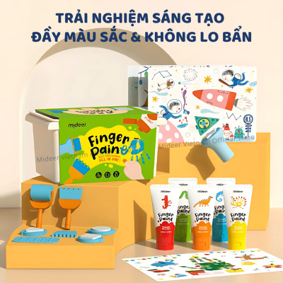 Finger Paint Mideer bộ màu kèm dụng cụ chính hãng an toàn cho bé