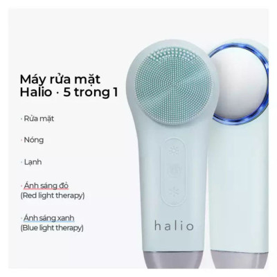 Máy Rửa Mặt Massage Tích Hợp Liệu Pháp Ánh Sáng và Nhiệt Halio Multi-task Cleansing & Massaging Device with Red Blue Light Therapy 5 in 1