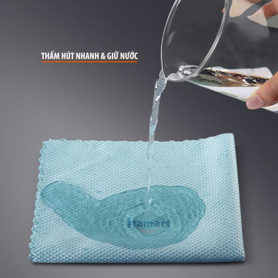 SET 5 Khăn Lau Gương Kính Màn Hình Đa Năng 30x40 CM Không Bụi Vải Da Cá Lau Mặt Bàn Bếp