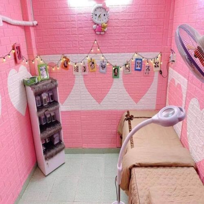 Bộ 5 Tấm Xốp Dán Tường 3D Giả Gạch Màu Hồng Nhạt 70cmx77cm