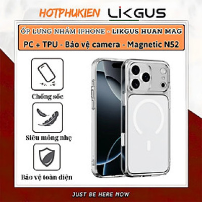 Ốp lưng nhám từ tính chống sốc MatteMag Pro bảo vệ camera cho iPhone 17 Pro Max / 17 Pro hiệu Likgus Huan Camshield Magnetic -Viền TPU chống sốc đệm khí, Lưng PC nhám chống vân tay, Magnetic N52 thế hệ mới - Hàng nhập khẩu