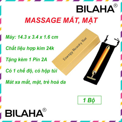 Cây lăn mát xa mặt nâng cơ xi mạ vàng 24K, máy massage mặt giúp giảm nếp nhăn (có hàng sẵn) (Hàng Chính Hãng) B08