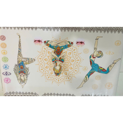 (CÓ ẢNH THẬT)Tranh dán tường yoga 3 trang trí decor phòng tập có sẵn keo dán