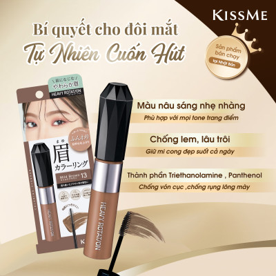 Mascara Chải Đổi Màu Lông Mày EX Kissme Heavy Rotation Chống Trôi Siêu Bền Màu Nâu Nhạt EX Kissme Heavy Rotation 8 G