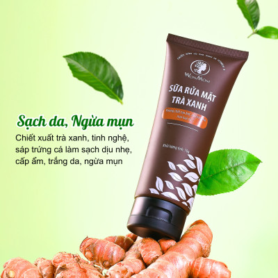 Bộ trắng da, sạch mụn cao cấp Wonmom ( Sữa rửa mặt + Scrub nghệ + Kem cấp ẩm + Serum mụn + Mặt nạ nghệ + Xông mặt )