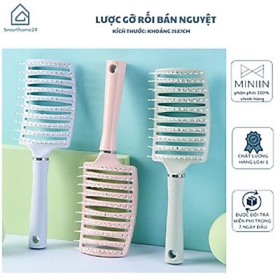Combo 2 Lược Bán Nguyệt Chải Tóc Gỡ Rối Đa Năng-Lược Chải Làm Tạo Phồng Chân Tóc Lược Massage Đầu Mini (Màu ngẫu nhiên)