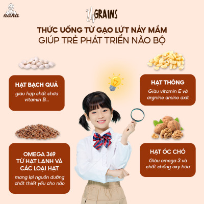 Sữa Hạt 24Grains 700g x4 Hộp (2.8kg) Vị Socola Tự Nhiên Cho Trẻ Từ 3 Tuổi & Người Lớn Bổ Sung Dinh Dưỡng Toàn Diện