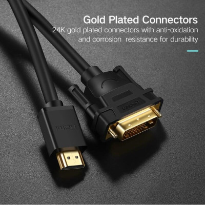Ugreen UG50348HD133TK 2M màu Đen Cáp chuyển đổi HDMI sang DVI 24 + 1 thuần đồng - HÀNG CHÍNH HÃNG