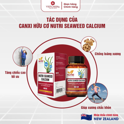 Bộ sản phẩm chăm sóc xương khớp: Viên xương khớp GO GLUCOSAMINE 1-A-DAY ; Canxi hữu cơ New Zealand Nutri Seaweed Calcium