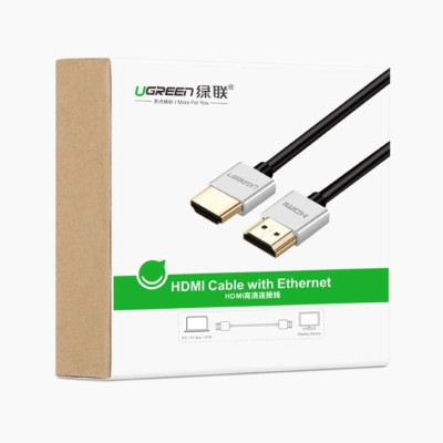 Ugreen UG30477HD117TK 1.5M màu Bạc Cáp tín hiệu HDMI chuẩn 2.0 sợi siêu nhỏ cao cấp - HÀNG CHÍNH HÃNG