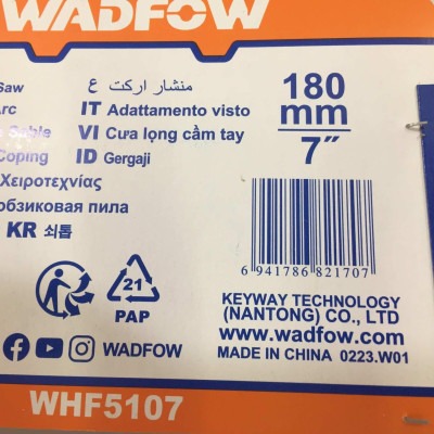 CƯA HÌNH CUNG 180MM(7") WHF5107 WADFOW - HÀNG CHÍNH HÃNG