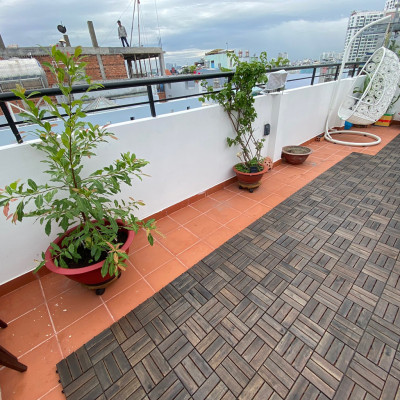 Vỉ Gỗ Lót Sàn Ban Công Thương Hiệu ANKAN Gu Màu Đen 12 Nan, Ván Lót Sàn Gỗ Tự Nhiên Dùng Để Lót Sân Vườn, Hồ Bơi, Phòng Spa, Siêu Bền, Chịu Nước Tốt, Chống Trơn Trượt, Tiêu Chuẩn Xuất Khẩu