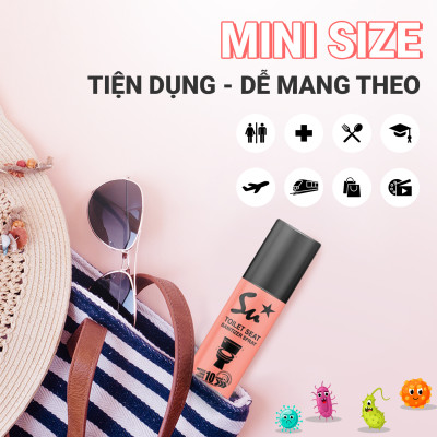 Combo 2 chai Xịt khử khuẩn bệ ngồi bồn cầu Su Star hương chanh và bạc hà, loại bỏ 99.999% (50ml)