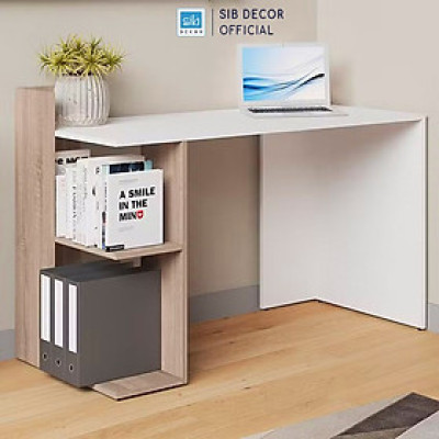 Bàn Làm Việc Đơn Giản Dài 120cm, Phối Chân Bàn Kệ Sách Đa Năng Thương Hiệu SIB Decor BLV80/81/82