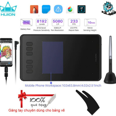 Bảng Vẽ Thiết Kế Đồ Họa Chuyên Nghiệp Huion H640P Hỗ Trợ Đa Nền Tảng PC,Laptop,Smartphone chạy cả trên Windows/Mac lẫn Điện Thoại Android - Hàng Chính Hãng. HUION Inspiroy H640P Drawing Tablets Graphics Pen Tablet with 8192 Pressure Levels Hàng Nhập Khẩu