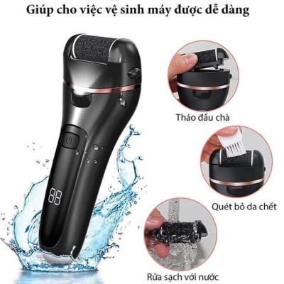 Máy Chà Gót Chân, Mài Gót Chân, Tẩy Da Chết Cao Cấp - Có Tích Điện, Tặng Kèm 3 Đầu Mài Thạch Anh 2 Chế Độ Mịn Da Quà Tặng Phụ Kiện 10 Món Cho Tiệm Nail Cá Nhân Nam Nữ Tại Nhà Văn Phòng - Giao Màu Ngẫu Nhiên