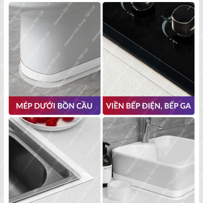 Băng Dán Viền Bếp Bồn Chậu Rửa Trong Suốt Keo Siêu Dính Dán Mép Tường Chống Bẩn Dầu Mỡ Nấm Mốc