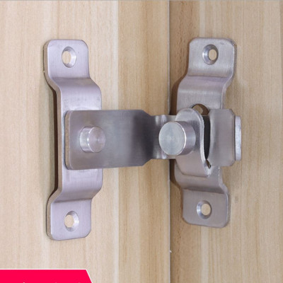 Chốt Khóa Cài Cửa Góc Vuông 90 Độ KUNBE Bằng Thép Không Gỉ, Then Cửa Dạng Chữ L Có Chốt Cố Định Thanh Gạt Loại To An Toàn, Chắc Chắn