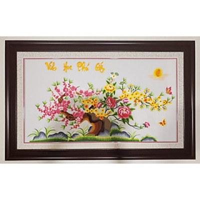 TRANH THÊU - MAI ĐÀO SUM HỢP