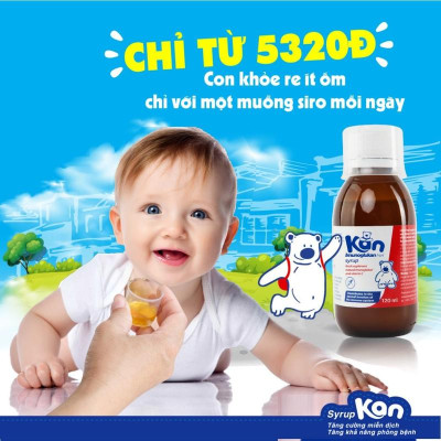 [Mua 2 Tặng 1 Canxi KidWell] 2 Siro Kan Imuno Glukan hỗ trợ miễn dịch nâng cao sức đề kháng cho bé - Chai 120ml