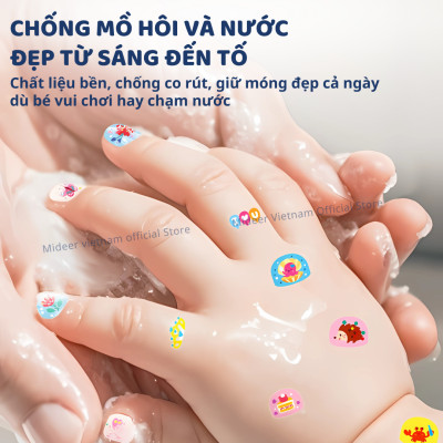 Sticker dán móng tay cho bé Mideer Nail stickers Mideer 4 mẫu miếng dán móng tay giả cho bé gái