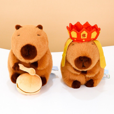 Thú nhồi bông capybara gõ mõ ngộ nghĩnh - Size 35cm - Quà tặng gấu bông chuột lang nước dành cho người cần tịnh tâm.