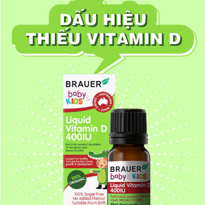 Vitamin D3 cho trẻ sơ sinh, trẻ nhỏ và người lớn Brauer Úc giúp trẻ phát triển chiều cao, phòng loãng xương, ngủ ngon, tăng sức đề kháng-OZ Slim Store