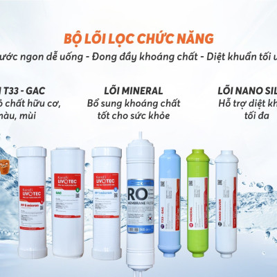 Máy lọc nước có chế độ lạnh, 7 lõi lọc hàng chính hãng Karofi Livotec 600, Màng RO 100GDP Hàn Quốc