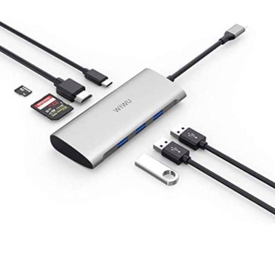Hub sạc nhanh đa năng 7 in 1 chia cổng Type-C hiệu WIWU ALPHA A731HP Ba Cổng USB 3.0 - Hàng Chính Hãng 
