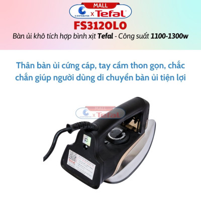 Bàn Ủi Khô Tích Hợp Bình Xịt Nước Tefal FS3120L0 - Công Suất 1300W -  Hàng Chính Hãng
