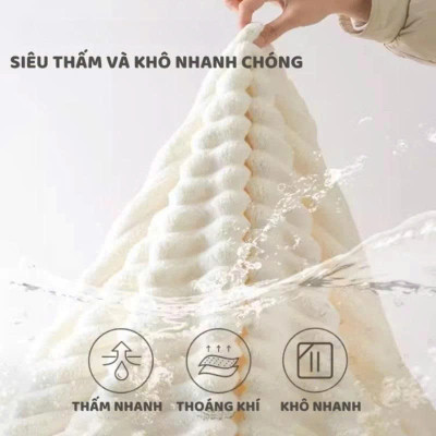 Khăn/Mũ Quấn Tóc  Cao Cấp – Thấm Hút Nhanh, Bảo Vệ Tóc Khỏi Hư Tổn