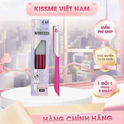 Dao Cạo Lông Mày Cán Dài Lưỡi Dao Thép không Gỉ Kai Beauty M-07422