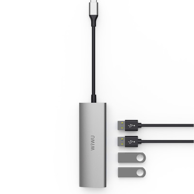 Hub chia cổng Type-C đa năng 4 in 1 từ Type-C ra 4 USB-A 3.0 hiệu Wiwu Alpha A440 cho Macbook   / iPad Pro 11 inch 12 .9 inch / Laptop trang bị cổng Type C thunderbolt 3 - hàng nhập khẩu (giao màu ngẫu nhiên)