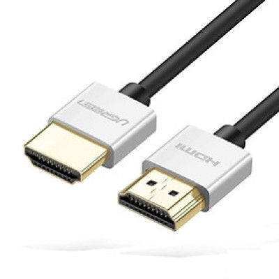 Ugreen UG30475HD117TK 0.5M màu Bạc Cáp tín hiệu HDMI chuẩn 2.0 sợi siêu nhỏ cao cấp - HÀNG CHÍNH HÃNG