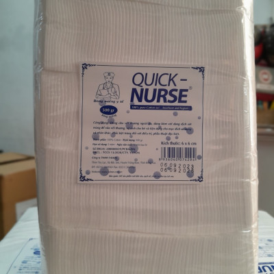 BÔNG CẮT MIẾNG QUICK-NURSE 6CMX6CM - 500GR