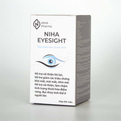 Thực phẩm bảo vệ sức khỏe Niha Eyesight - Hỗ trợ giảm khô mỏi mắt (Hộp 60 viên)